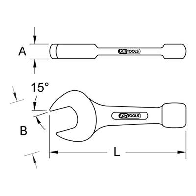 KS Tools 5172195 517.2195 Slagsteeksleutel Sleutelbreedte (metrisch) 195 mm
