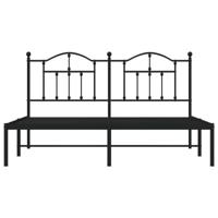 Bedframe met hoofdbord metaal zwart 183x213 cm - thumbnail