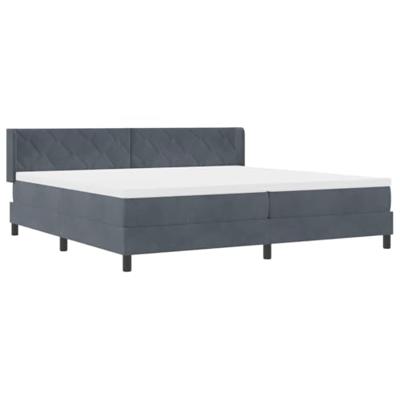 Boxspringbed met Matras Zwart 100x200 cm Fluweel Donkergrijs