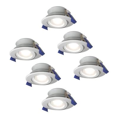 Set van 6 Lima LED inbouwspots - 4 Watt 345 Lumen - 6500K daglicht wit - GU10 - Dimbaar - Rond - Kantelbaar - IP65 Waterdicht - Wit - Voor binnen, buiten en badkamer