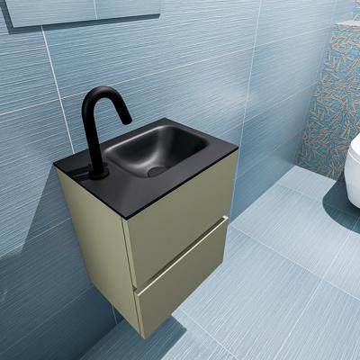 MONDIAZ ADA 40cm toiletmeubel army. LEX wastafel urban rechts 1 kraangat