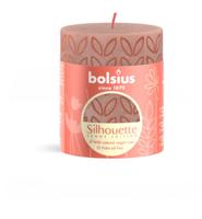 Bolsius silhouette stompkaars misty pink met print 8x6,8 cm - thumbnail