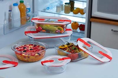 Pyrex schaal met deksel 2,2l 25x22x7cm