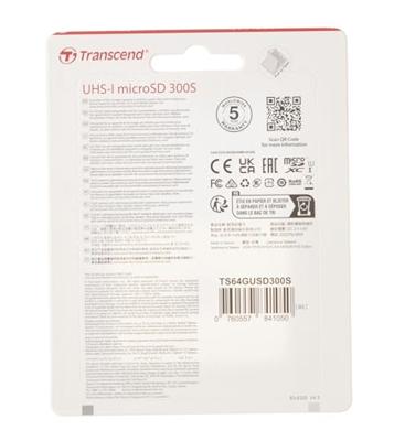 Transcend Premium 300S microSDXC-kaart 64 GB Class 10, UHS-I, UHS-Class 1