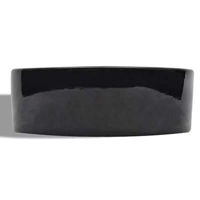 Wastafel met kraangat en overloop rond keramiek zwart