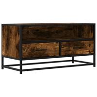 Tv-meubel 80x34,5x40cm bewerkt hout metaal gerookt eikenkleurig - thumbnail