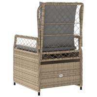 Tuinstoelen 2 st verstelbaar poly rattan beige - thumbnail