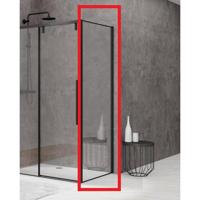 Van Rijn Products ST06 Wand - 98.5x200cm - helder glas - dikte 8mm - tbv hoekcabine - zwart ST06350100ZWW - thumbnail