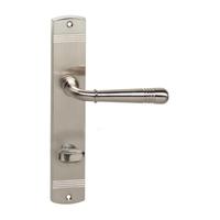 Intersteel Deurklink Helena op schild WC slot 63mm nikkel mat - thumbnail