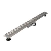 Douchegoot Brauer Small 90x5 cm RVS Vloerflens Inclusief Kunststof Sifon Verstelbare Poten Brauer - thumbnail