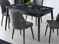 Rechthoekige eettafel LOTTIE 130 cm antraciet - thumbnail