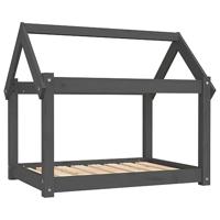 VidaXL Hondenmand 81x60x70 cm massief grenenhout grijs - thumbnail