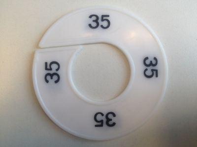 Maatring 9cm wit/zwart 35