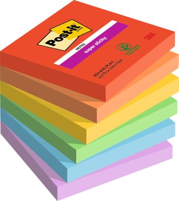Memoblok post-it 654 super sticky 76x76mm playful | 12 stuks