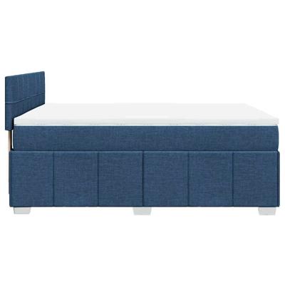 Boxspring met matras stof blauw 140x200 cm