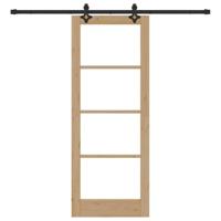 Sluitdeur met hardware set 'ORKDAL'Van massief hout & glas - thumbnail