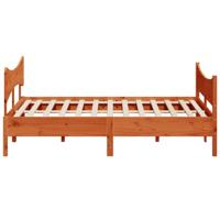 Bedframe zonder matras massief grenenhout wasbruin 180x200 cm - thumbnail