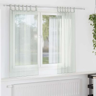 Gordijnen voile met roedezakken 2 st lichtgrijs