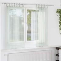 Gordijnen voile met roedezakken 2 st lichtgrijs - thumbnail