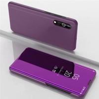 Voor Xiaomi Mi 9 Lite Electroplating Mirror Horizontal Flip Leather Case met Houder (Purple Red) - thumbnail