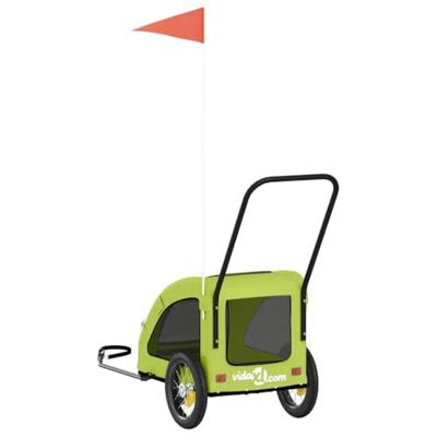 VidaXL Hondenfietstrailer oxford stof en ijzer groen