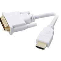 SpeaKa Professional SP-7870336 DVI-kabel DVI / HDMI Adapterkabel DVI-D 18+1-polige stekker, HDMI-A-stekker 2.00 m Wit Vergulde steekcontacten - thumbnail