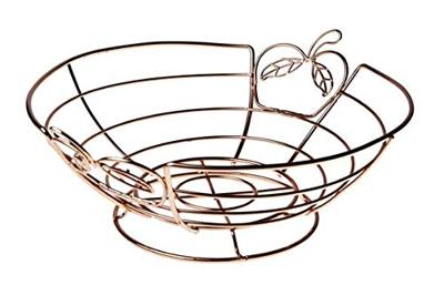 Cosy & Trendy Fruitmand - koper - 26 x 13 cm - rond - metaal