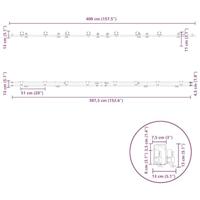 Schuifdeur onderdelenset 400 cm roestvrij staal zilverkleurig - thumbnail