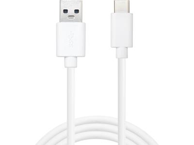 Sandberg USB-C 2.0 > USB-A 2.0 1M SAVER USB-kabel 2.0 USB C USB A Wit