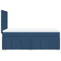 Boxspring met matras stof blauw 140x200 cm - thumbnail
