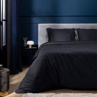 Presence Egyptisch katoen Plain Uni  Dekbedovertrek Kleur: Zwart, 240 x 200/220 cm Dekbedovertrek - thumbnail