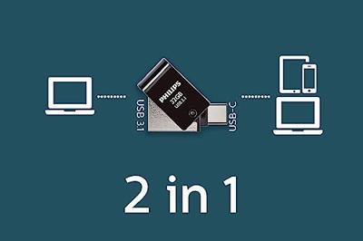 USB-stick 3.1 Philips USB-C 2-in-1 Midnight Black 32GB