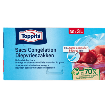 Toppits diepvrieszakken 3ltr 30 stuks Toppits diepvrieszakken 3ltr 30 stuks