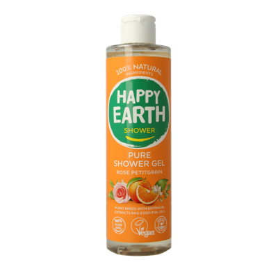 Happy Earth Pure showergel rose petitgrain 300 Milliliter Happy Earth Pure showergel rose petitgrain 300 Milliliter