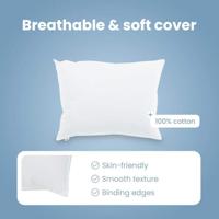 VidaXL Hoofdkussen met kussen 2 pcs wit 50 x 70 cm katoen - thumbnail