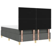 Boxspringbed met matras Donkergrijs 140x200 cm Stof - thumbnail