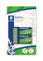 Staedtler gum Eco, olijfgroen, ft 43 x 19 x 13 mm, blister van 2 stuks - thumbnail