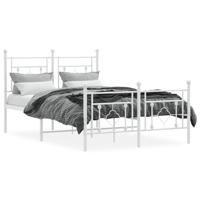 Bedframe met hoofd- en voeteneinde metaal wit 120x200 cm - thumbnail