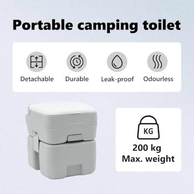 VidaXL Camping toilet grijs en wit 41,5 x 36,5 x 42 cm polyetheen VidaXL Camping toilet grijs en wit 41,5 x 36,5 x 42 cm polyetheen