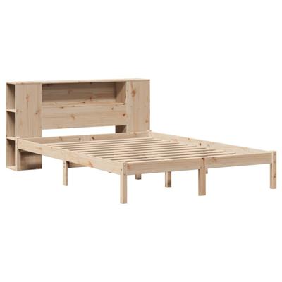Bed met boekenkast zonder matras massief grenenhout 135x190 cm - thumbnail
