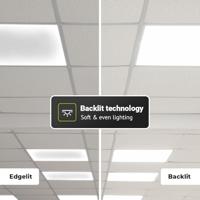 LED Paneel - 60x60 cm - 36 Watt - 4860lm (135lm/W) - 4000K neutraal wit - Flikkervrij - UGR22 - 5 jaar garantie - thumbnail