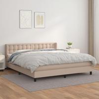 Boxspring met matras kunstleer cappuccinokleurig 160x200 cm - thumbnail
