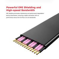 Akasa RISER BLACK X2, Premium PCIe 3.0 x 16 Riser cable,20CM 180° PCIe 3.0 x16 Female 180° PCIe 3. - thumbnail