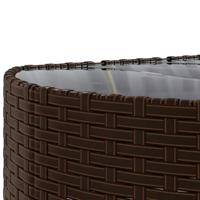 5-delige Loungeset met kussens poly rattan bruin - thumbnail