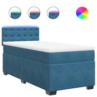 Boxspring met matras fluweel blauw 90x190 cm - thumbnail