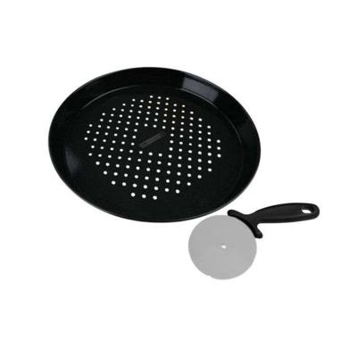 Geperforeerde pizzaplaat en wielset - FACKELMANN PROFESIONAL - 32 cm