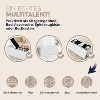 Opvouwbare Zitbank met opbergruimte en deksel - 115cm - Wit - thumbnail