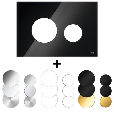 Drukplaat Front En Toetsen TECE Loop Voor WC-Bediening Glas Zwart Drukplaat Front En Toetsen TECE Loop Voor WC-Bediening Glas Zwart