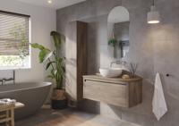 Ben Elegance badmeubel incl. keramische waskom 100x45x42cm eiken grijs - thumbnail