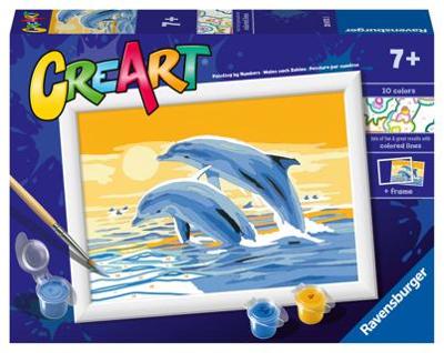 Ravensburger creart schilderen op nummer springende dolfijnen - thumbnail